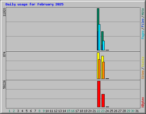 Daily usage for February 2025